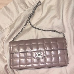 Purple chanel chocolate bar bag
